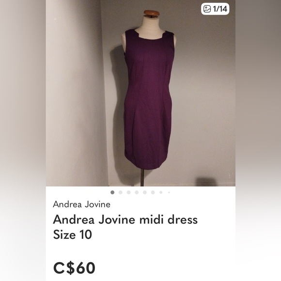 Vintage 90’s Andrea Jovine Navy Floral Embroidery Midi Sleeveless Dress Size 8 - Picture 16 of 17